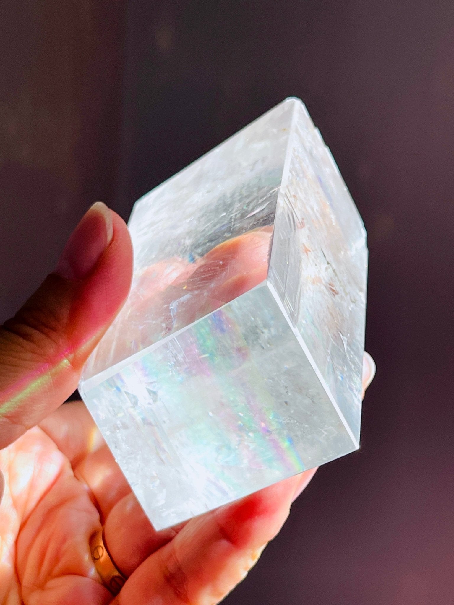 Clear Optical Calcite, Brazilian High-Grade Optical Calcite Cubes, Iceland Spar, Clear Calcite, Crystal Gift -7 - Million Years Crystal