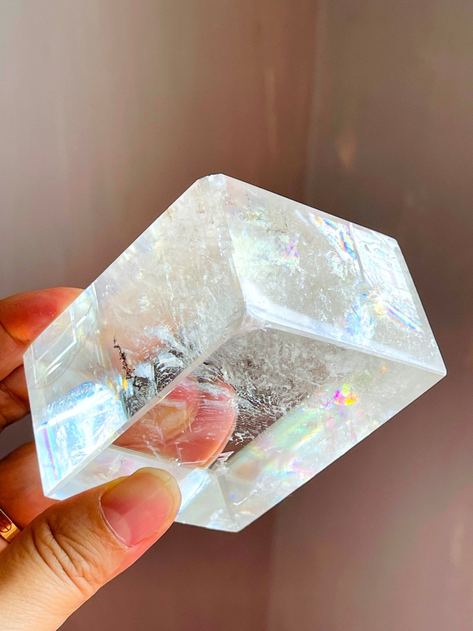 Clear Optical Calcite, Brazilian High-Grade Optical Calcite Cubes, Iceland Spar, Clear Calcite, Crystal Gift -7 - Million Years Crystal
