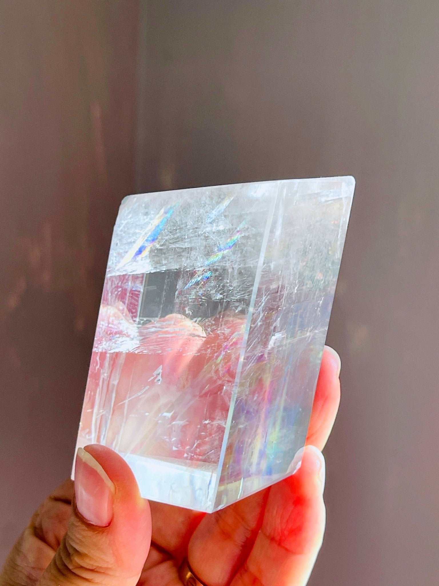Clear Optical Calcite, Brazilian High-Grade Optical Calcite Cubes, Iceland Spar, Clear Calcite, Crystal Gift -7 - Million Years Crystal