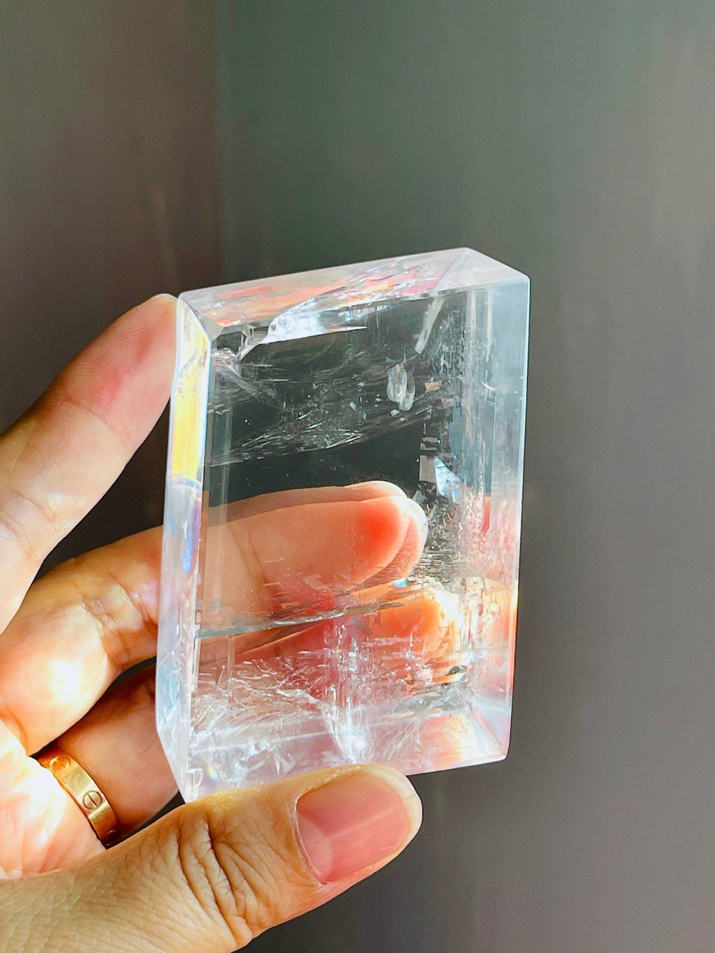 Clear Optical Calcite, Brazilian High-Grade Optical Calcite Cubes, Iceland Spar, Clear Calcite, Crystal Gift 8 - Million Years Crystal