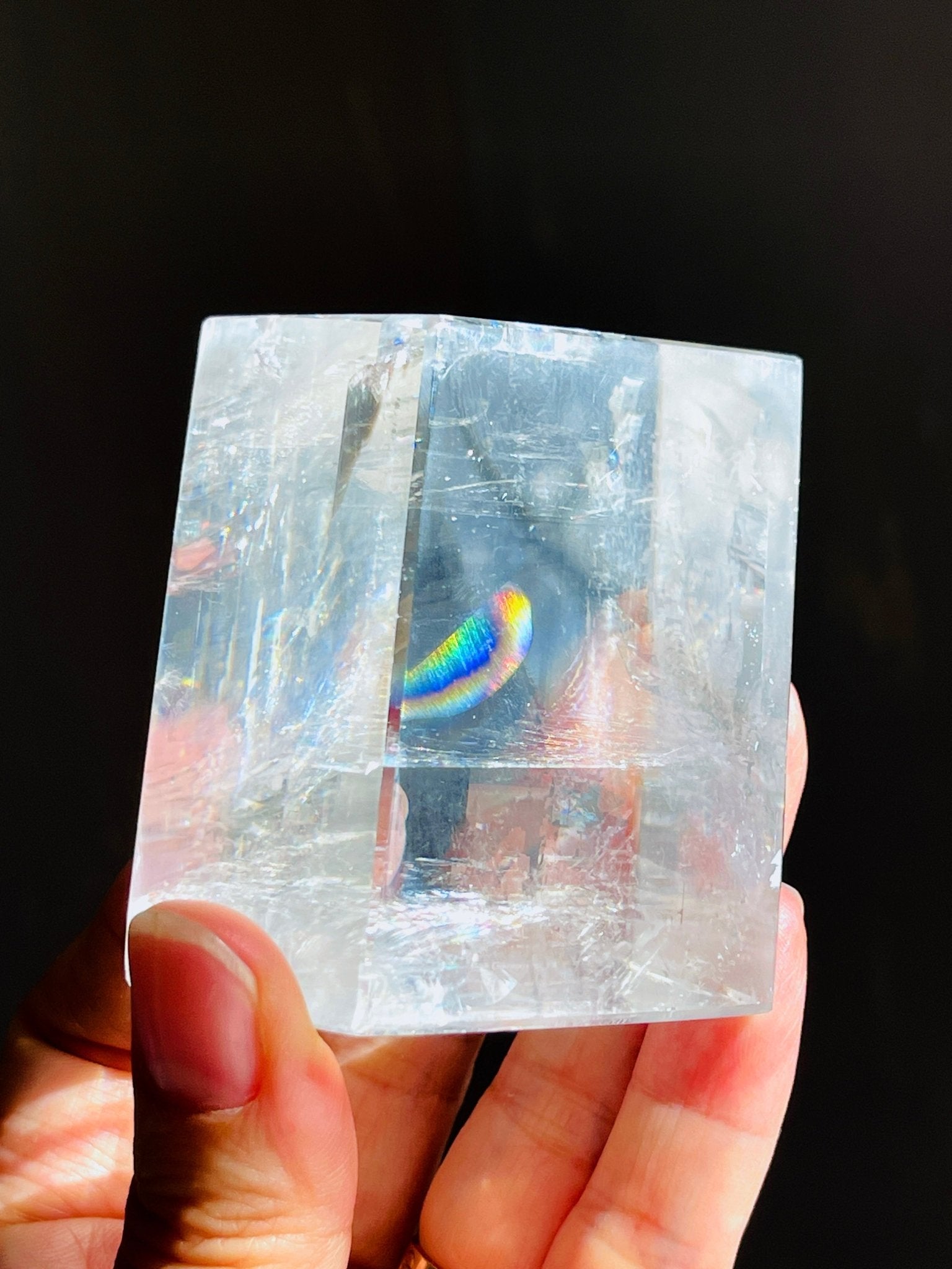 Clear Optical Calcite, Brazilian High-Grade Optical Calcite Cubes, Iceland Spar, Clear Calcite, Crystal Gift 8 - Million Years Crystal