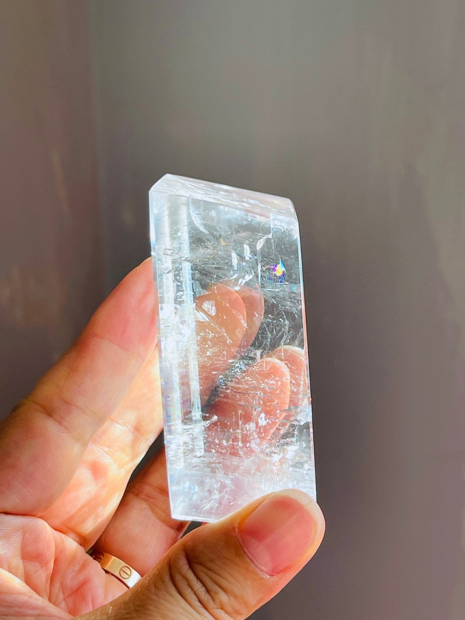 Clear Optical Calcite, Brazilian High-Grade Optical Calcite Cubes, Iceland Spar, Clear Calcite, Crystal Gift 8 - Million Years Crystal