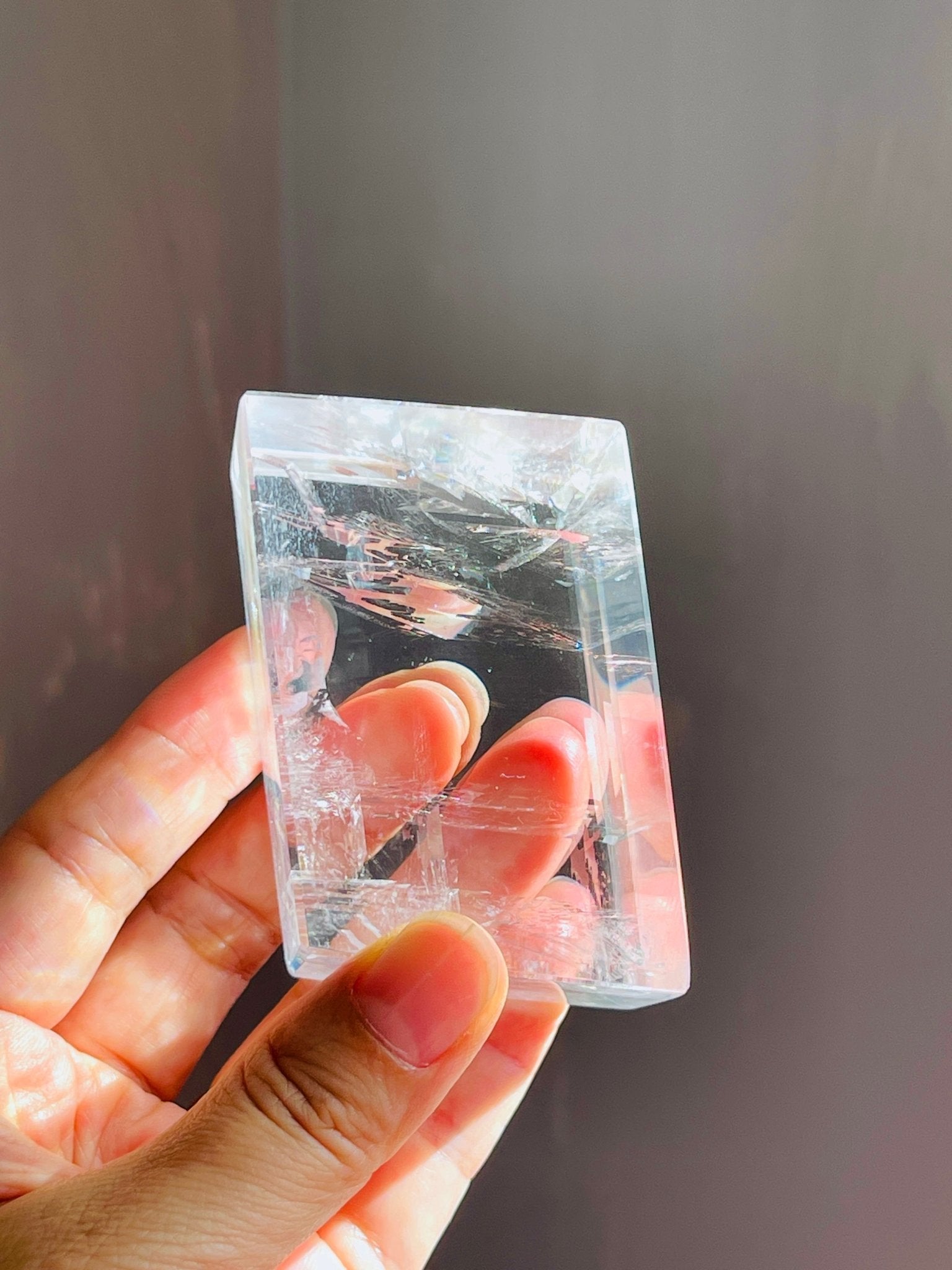 Clear Optical Calcite, Brazilian High-Grade Optical Calcite Cubes, Iceland Spar, Clear Calcite, Crystal Gift 8 - Million Years Crystal