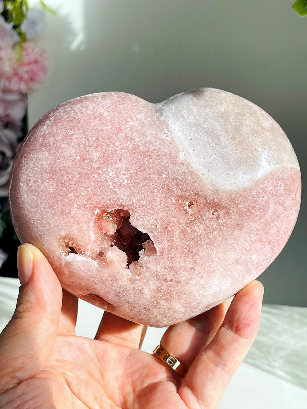 Pink Amethyst,  Unique Pink Amethyst Heart, Pink Amethyst Crystal Heart, Crystal Heart, Crystal Gift, Healing Crystal