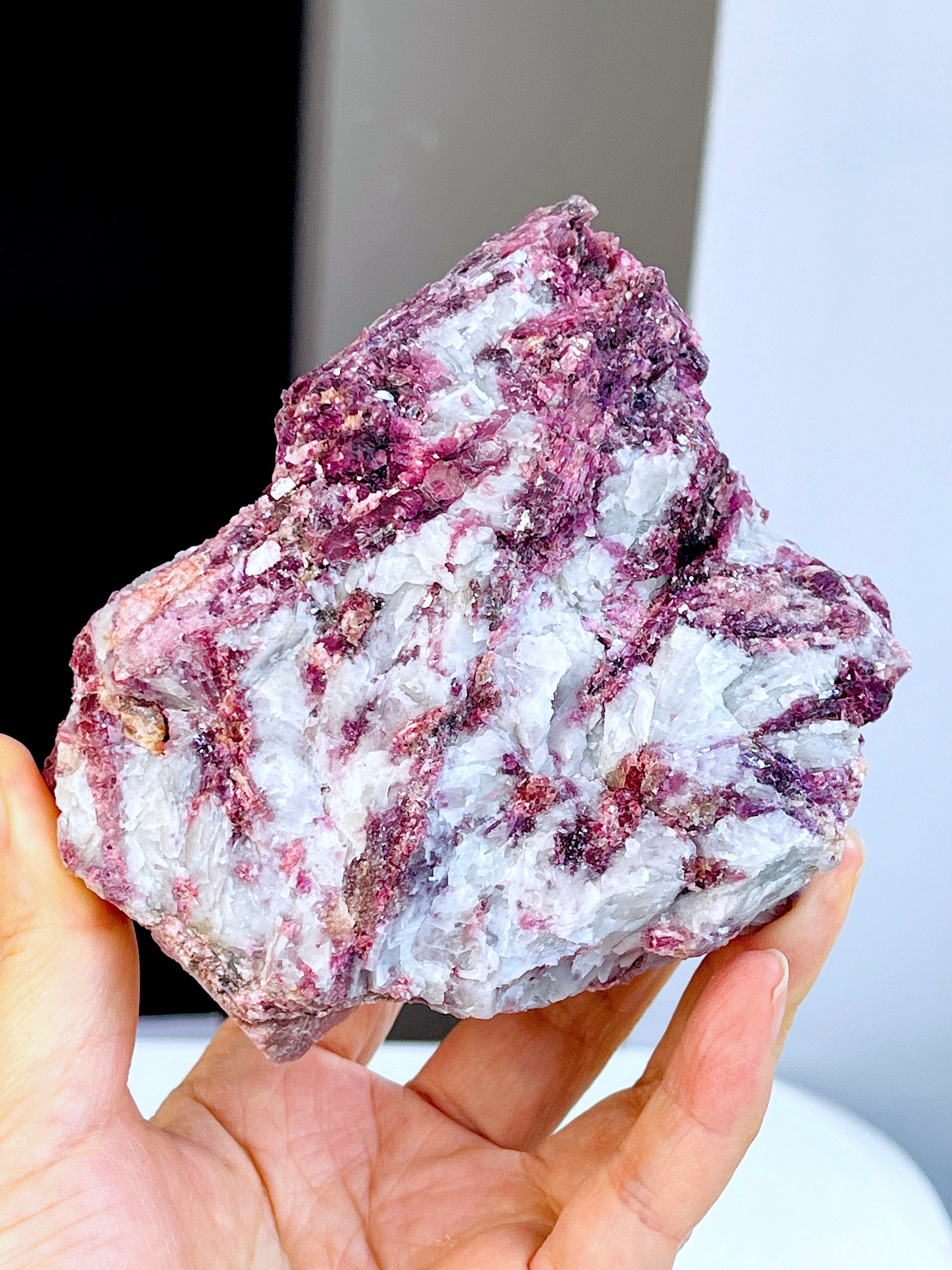 Lepidolite Specimen, Pink Lepidolite with Tourmaline, Natural Lepidolite Tourmaline Specimen , Mineral Specimen, Crystal Gift