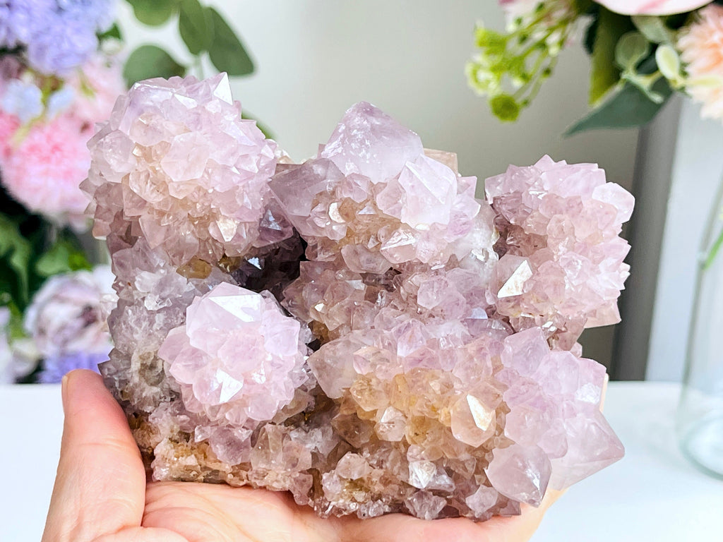 Spirit Quartz Cluster, 988g Lilac Spirit Quartz Point Cluster lilac fairy quartz, amazing Amethyst spirit quartz , amethyst spirit quartz