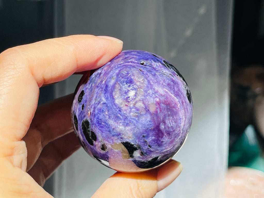 Charoite Sphere, Rare Charoite Crystal Ball, Crystal gift, Unique Gift
