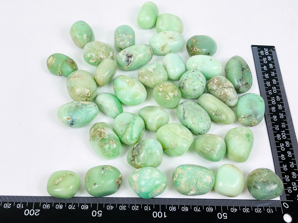 Natural Chrysoprase Tumble Stone | Rare Green Chalcedony Crystal