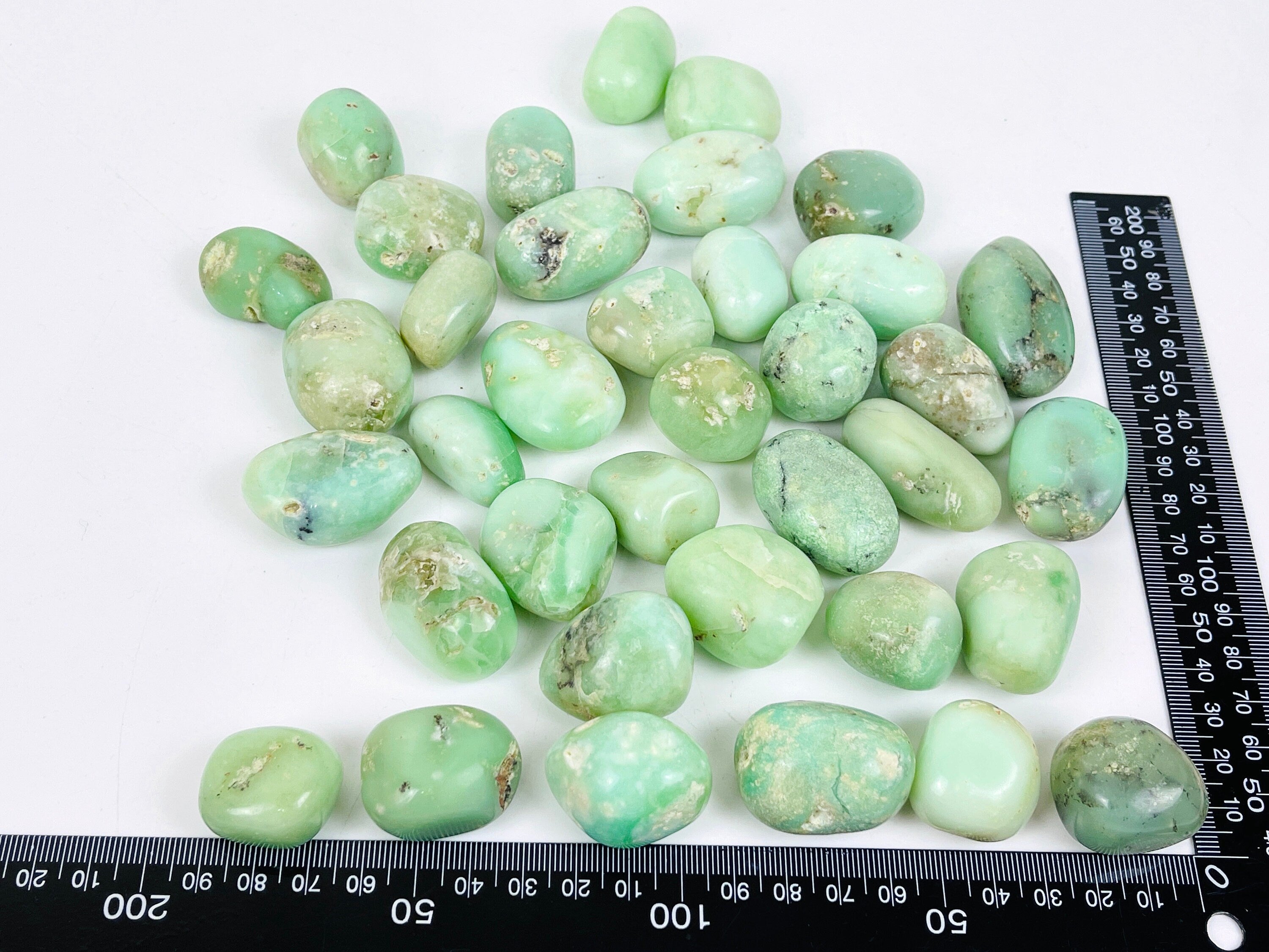 Natural Chrysoprase Tumble Stone | Rare Green Chalcedony Crystal