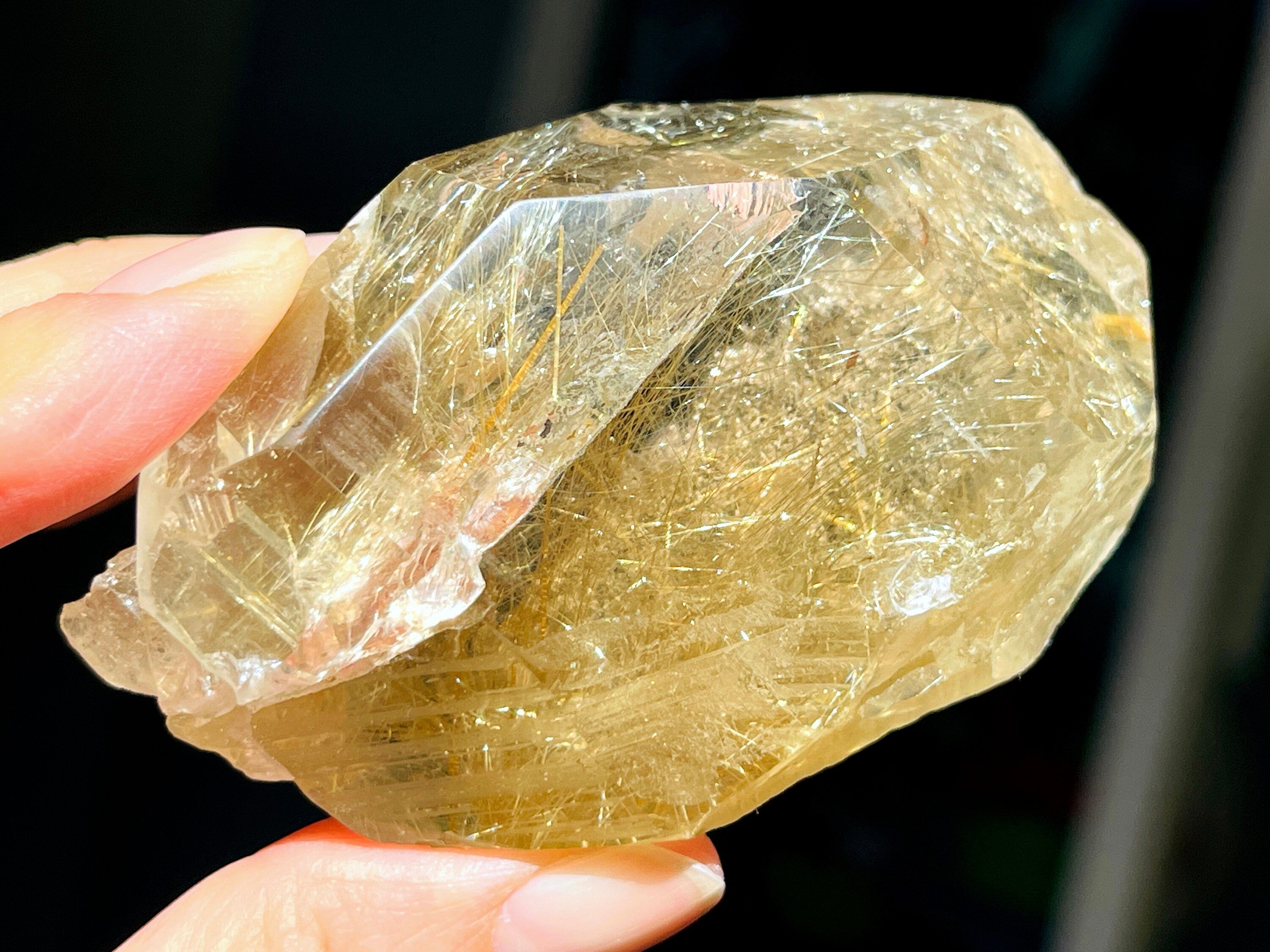 Natural Rutile Quartz , Golden Rutile Quartz with high clarity, Semi Polished Natural High Grade Rutile Quartz, Crystal Gift, Rare Crystals