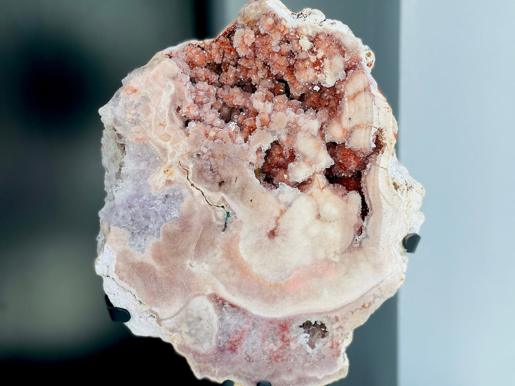 Pink Amethyst, Museum Pink Amethyst Slab on Stands,  Amazing Pink Amethyst Druzy Slabs, Natural Pink Amethyst on Stand, Crystal Gift