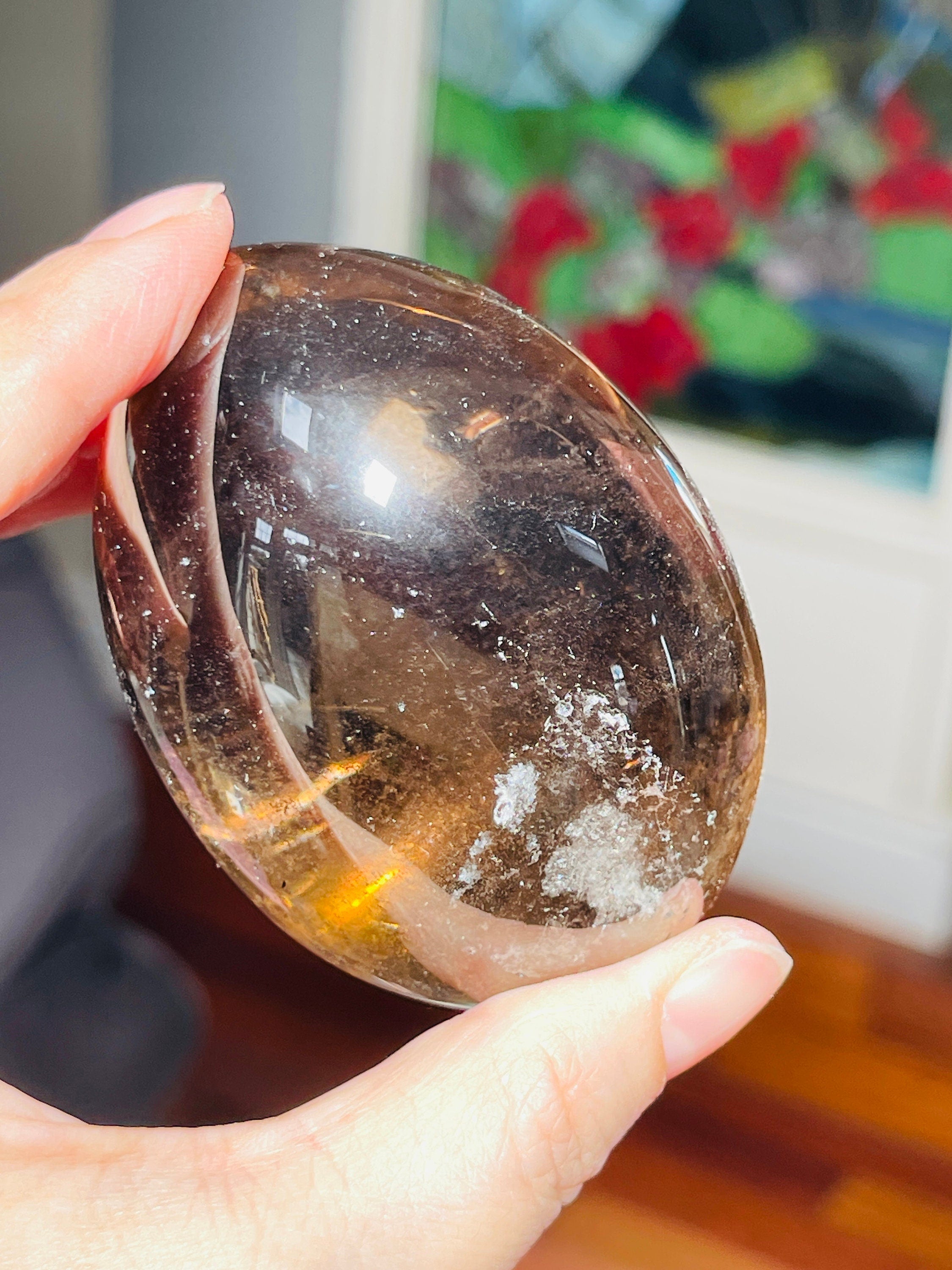 Amazing Smoky Quartz Egg, High Grade Smokey Quartz wiith grate clarity, Meditation Crystal, Crystal Gift, Home Decor