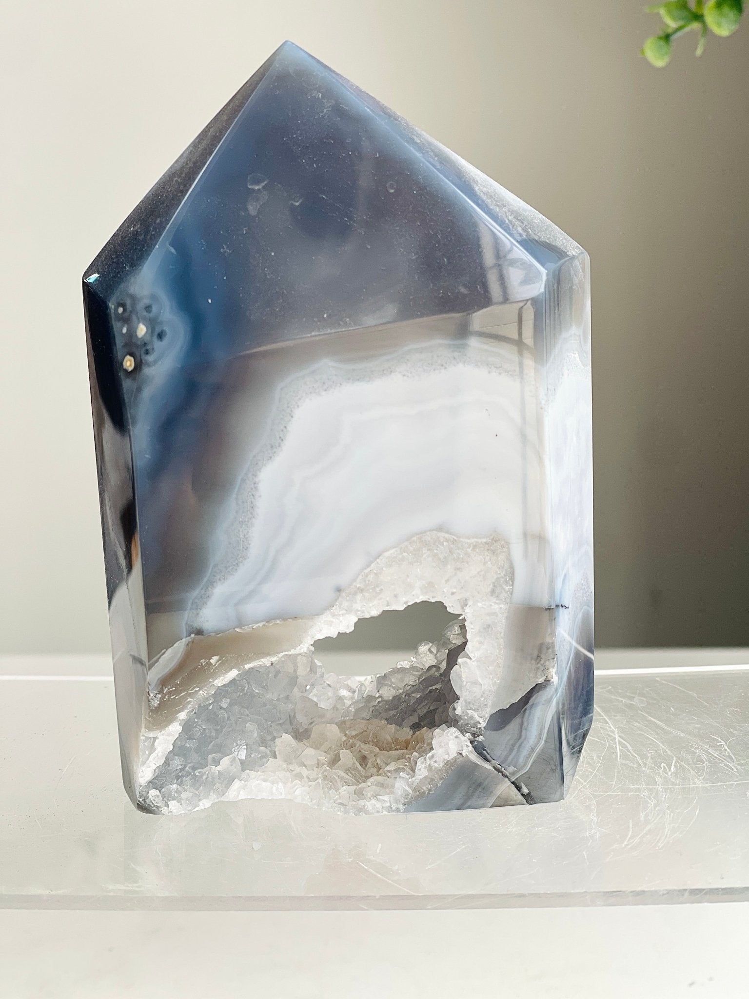 Druzy Agate Tower | Large Sparkling Geode Crystal with Portal - Million Years Crystal