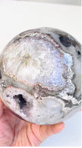 Druzy Jasper Sphere – Natural Crystal Ball with Sparkling Druzy Pocket - Million Years Crystal