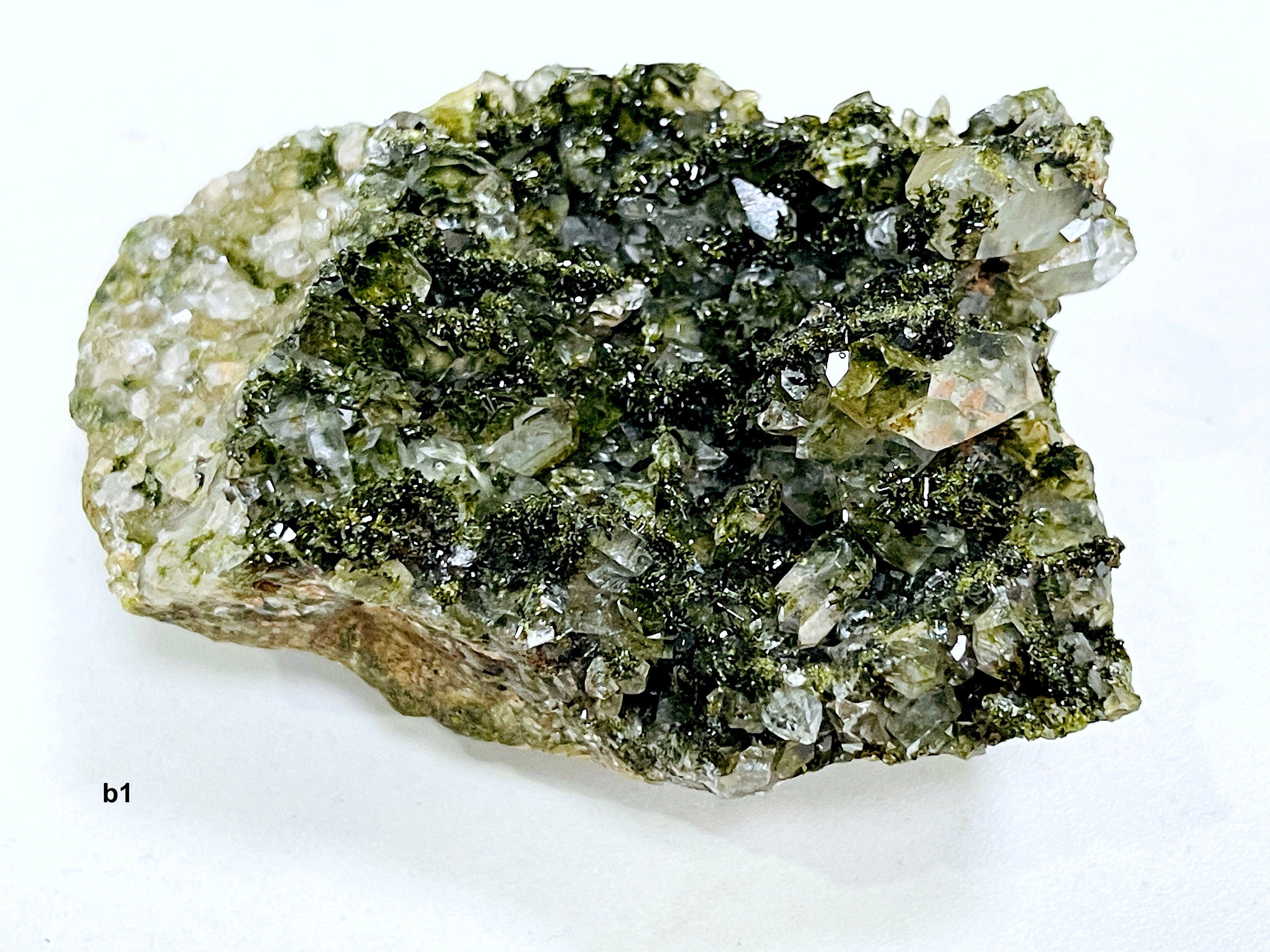 Super Sparkly Forest Epidote with Quartz Specimen, Forest Quartz