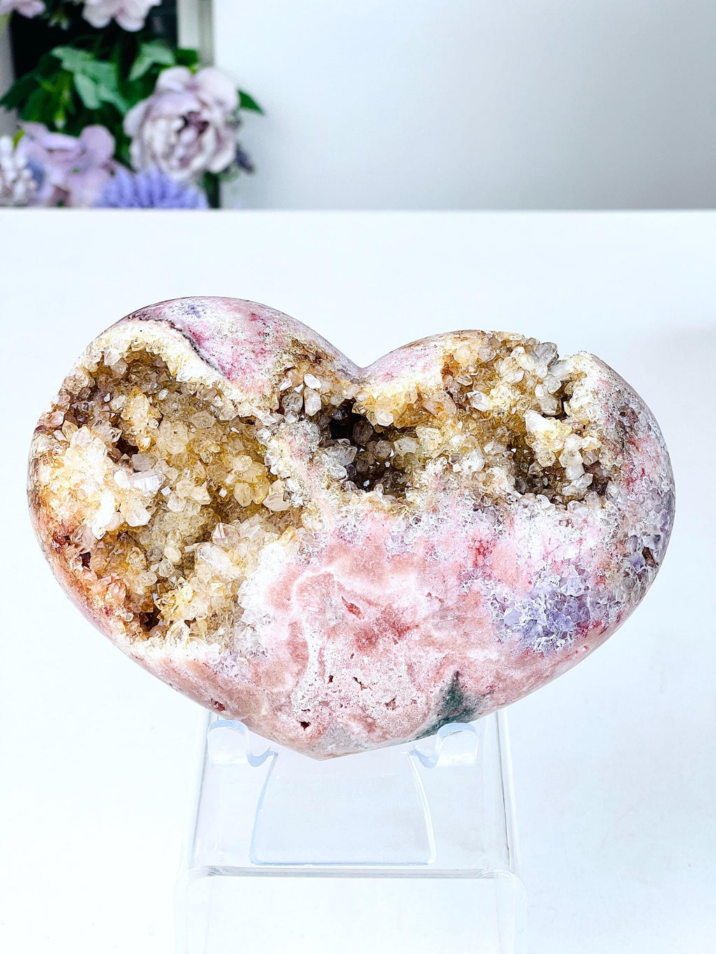 Pink Amethyst Heart, Large 0.9kg Pink Amethyst Crystal Heart, Crystal Heart, Crystal Gift, Healing Crystal