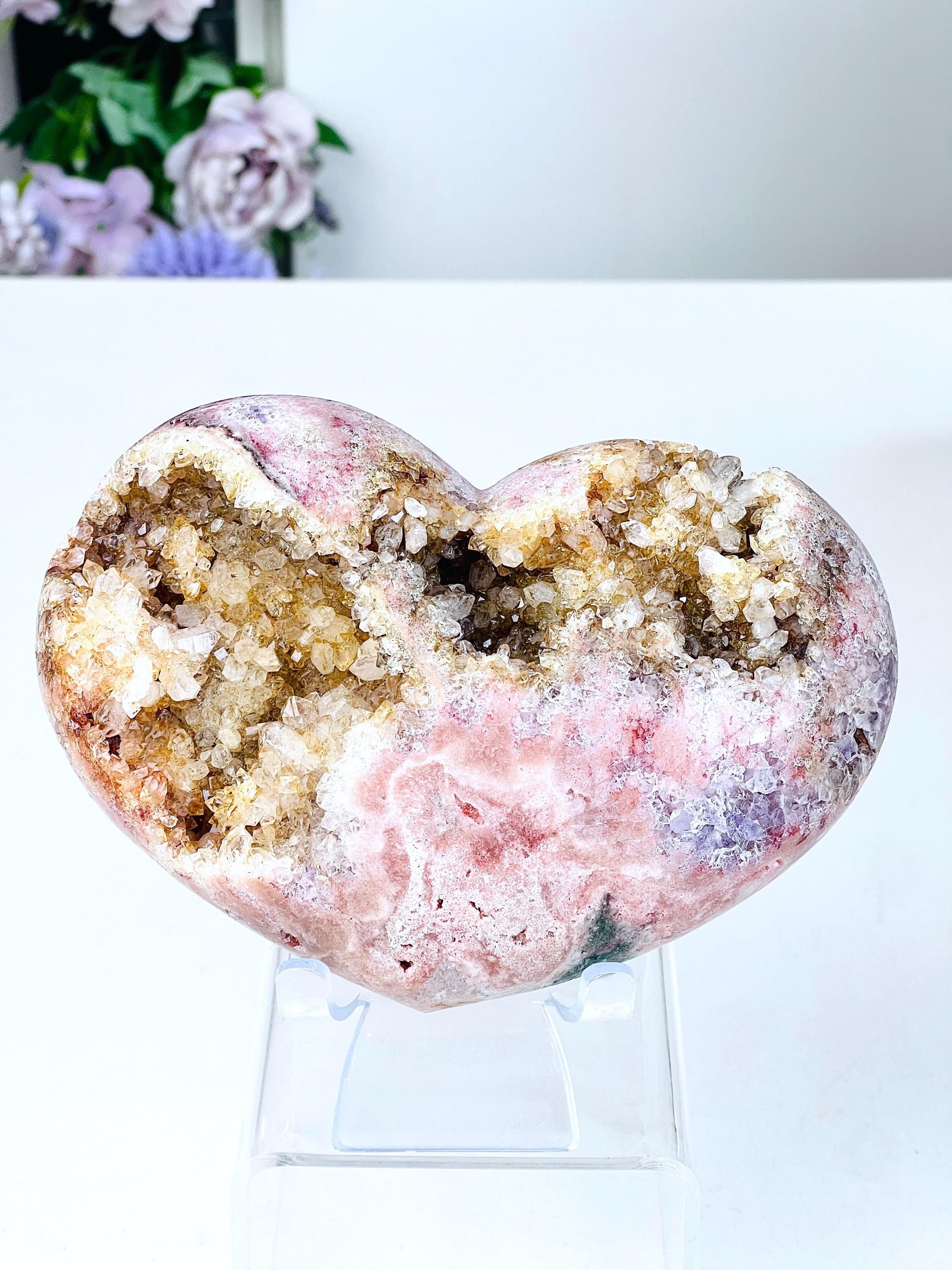 Pink Amethyst Heart, Large 0.9kg Pink Amethyst Crystal Heart, Crystal Heart, Crystal Gift, Healing Crystal