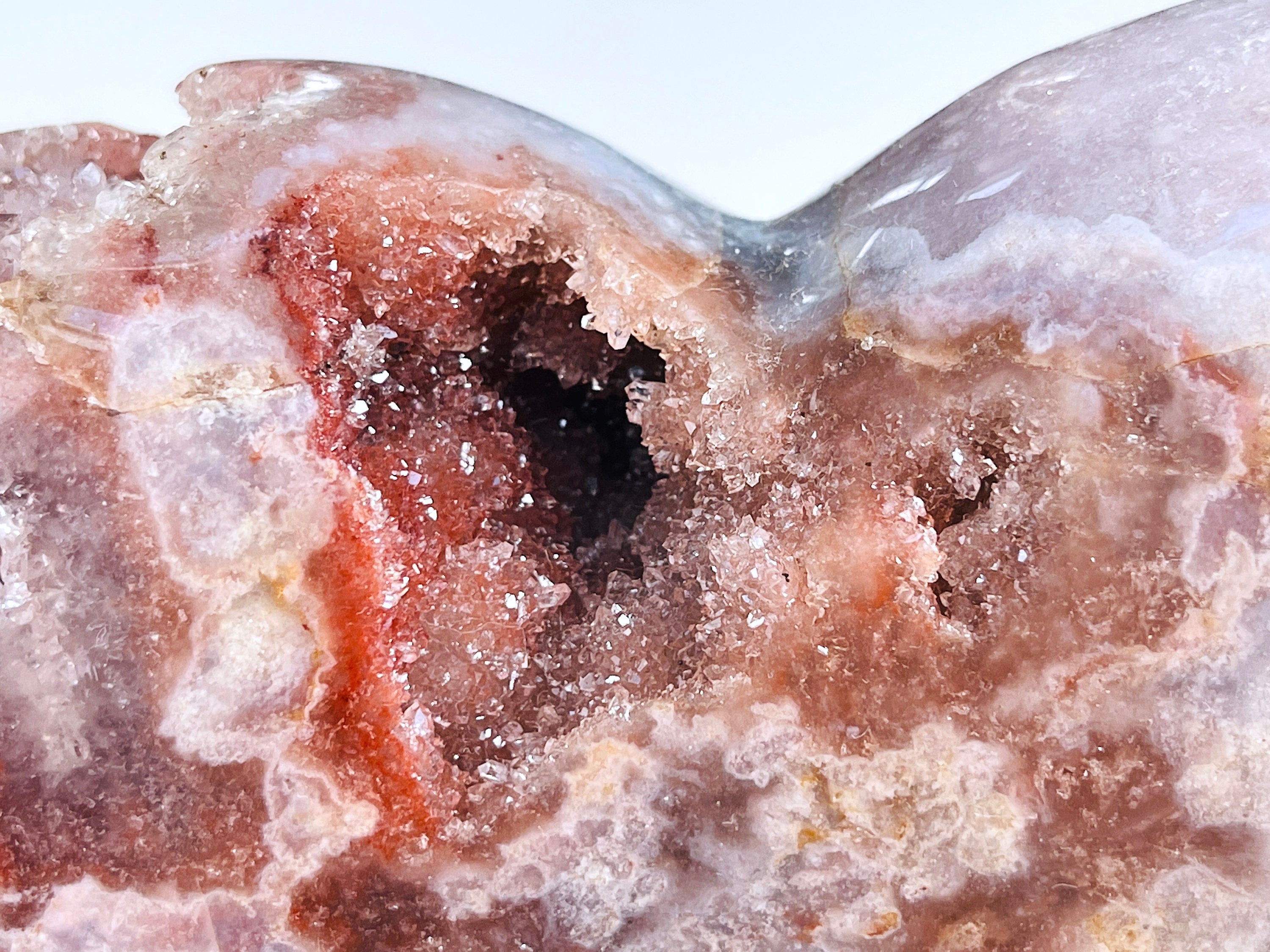 Pink Amethyst Heart, 2.5kg Statement Piece XXL Pink Amethyst Druzy Heart on Metal Stand, Pink Amethyst Crystal Heart,  Crystal Gift