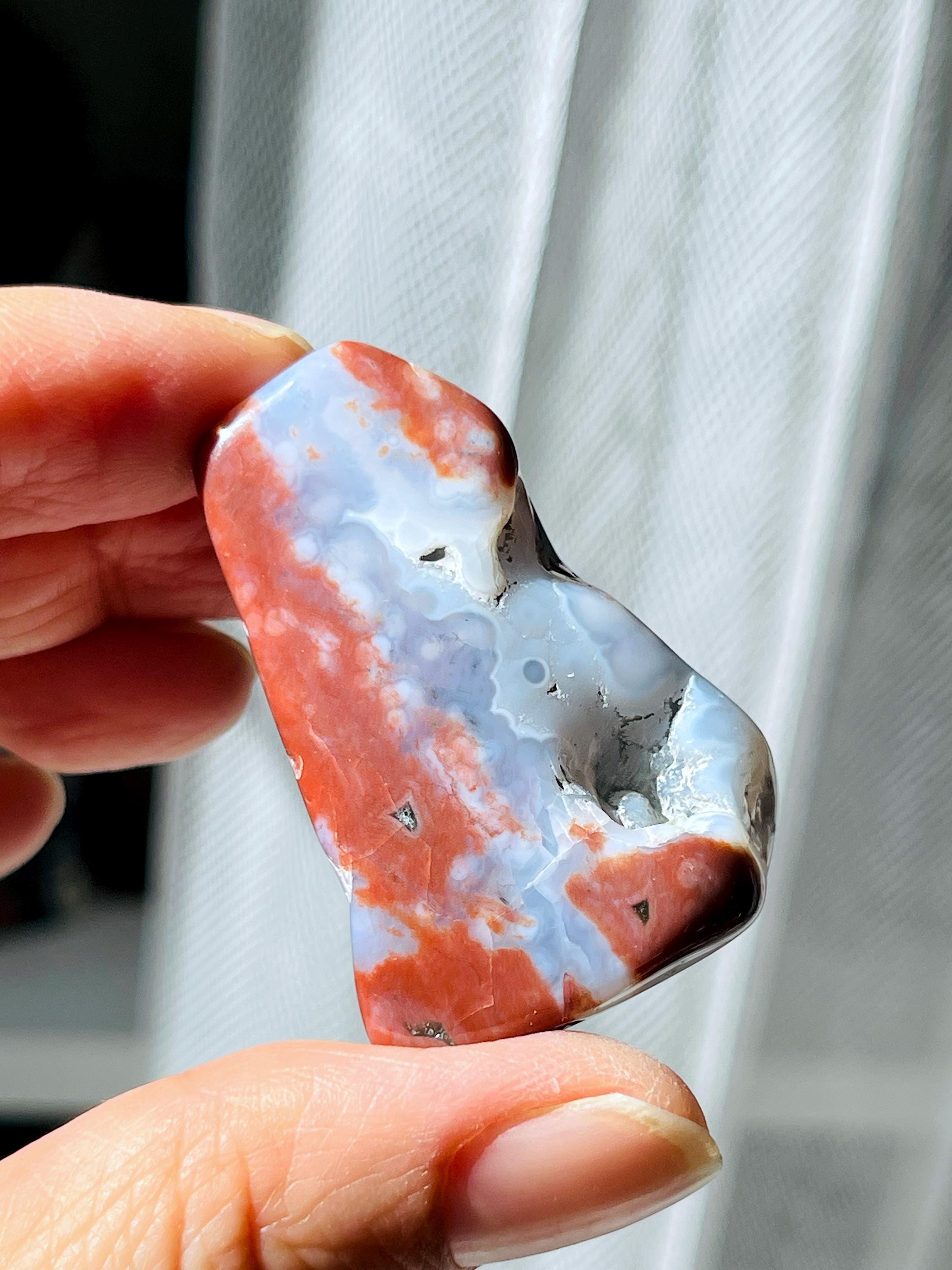 8th Vein Ocean Jasper – Very Rare Old Stock V8 Ocean Jasper, Collectible Orbicular Jasper, Unique Polished Stone, Healing Crystal -10