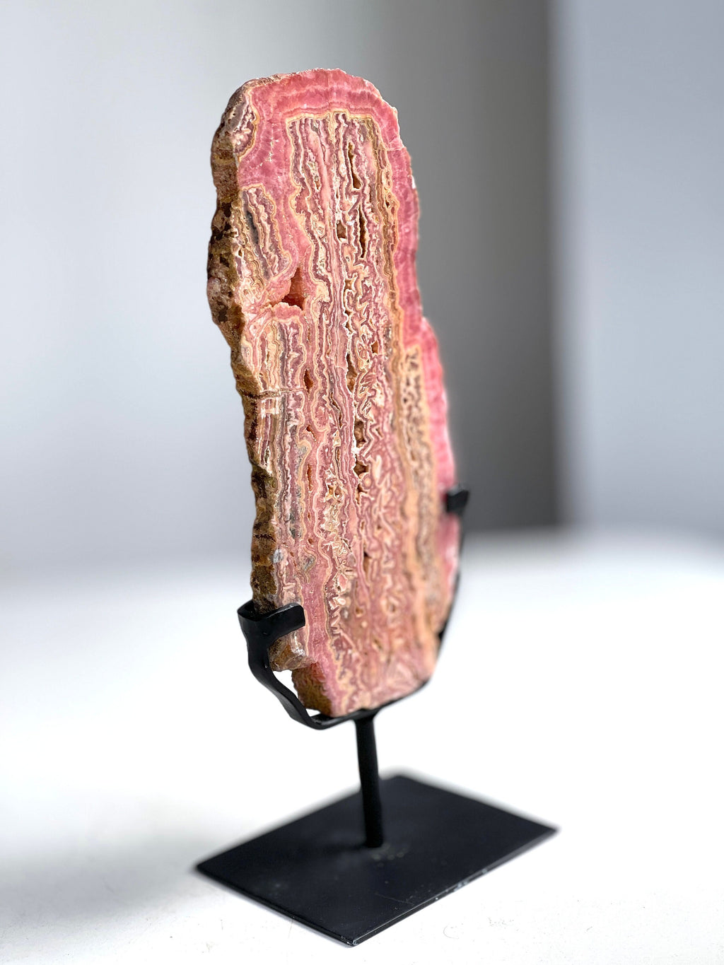 769g Rhodochrosite Slab, Unique Argentina Pink Rhodochrosite Crystal, Natural Mineral for Collection, Healing Stone, Gift for Crystal Lovers