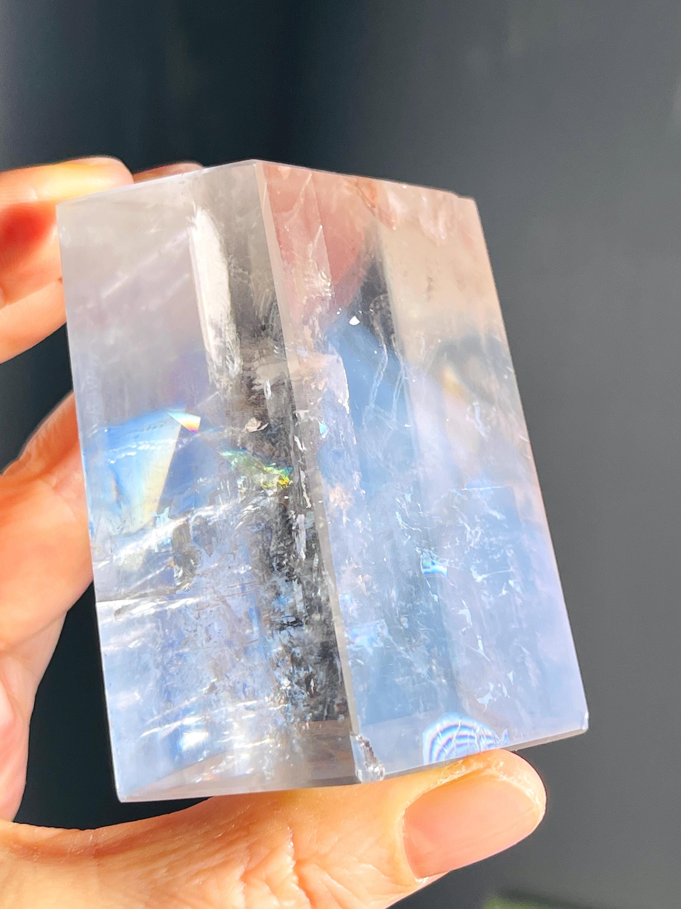 Clear Optical Calcite, Brazilian High-Grade Optical Calcite Cubes,  Iceland Spar, Clear Calcite, Crystal Gift -7
