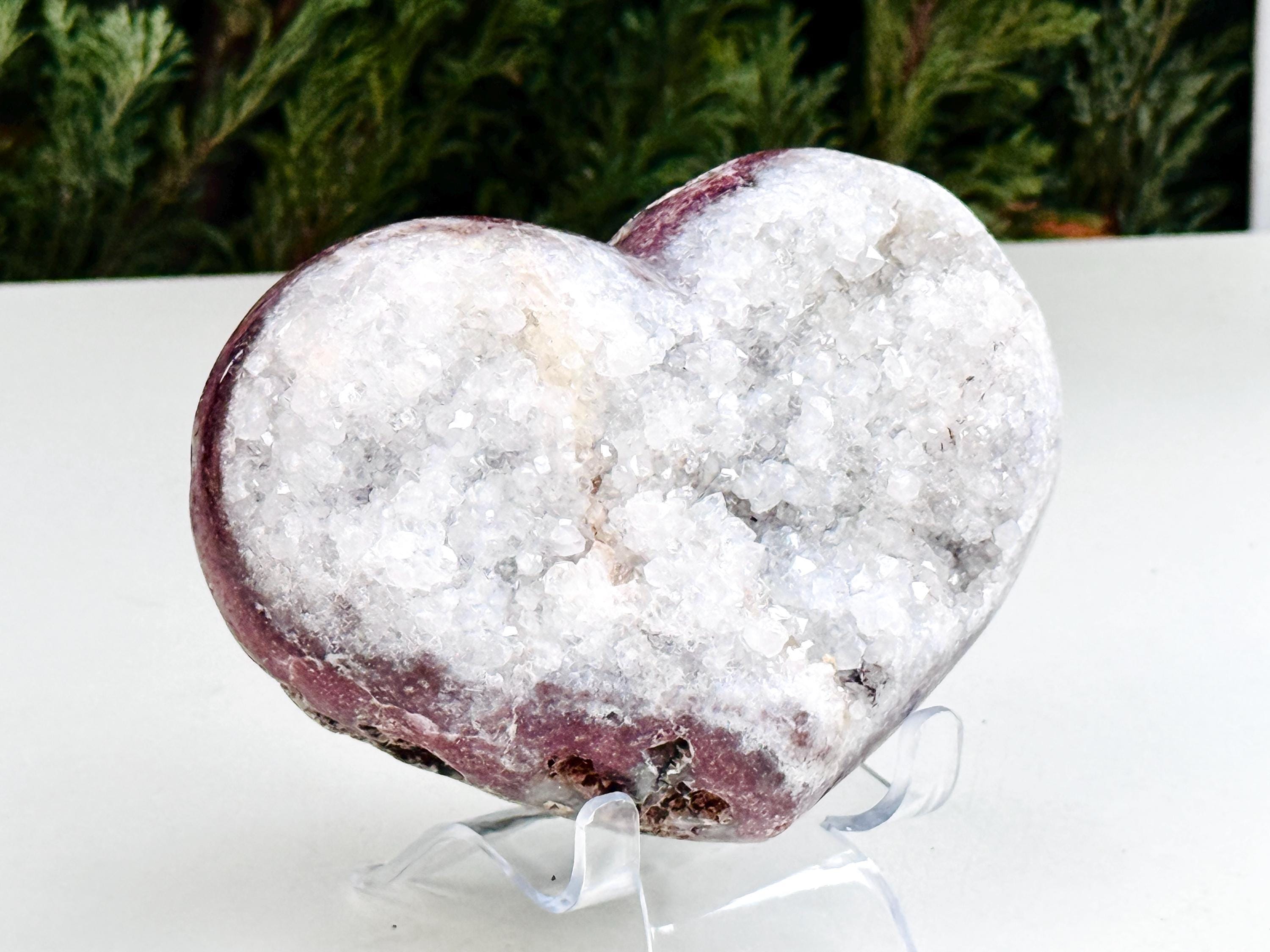 Pink Amethyst, Super Druzy Pink Amethyst Heart, Pink Amethyst Crystal Heart, Crystal Heart, Crystal Gift, Healing Crystal