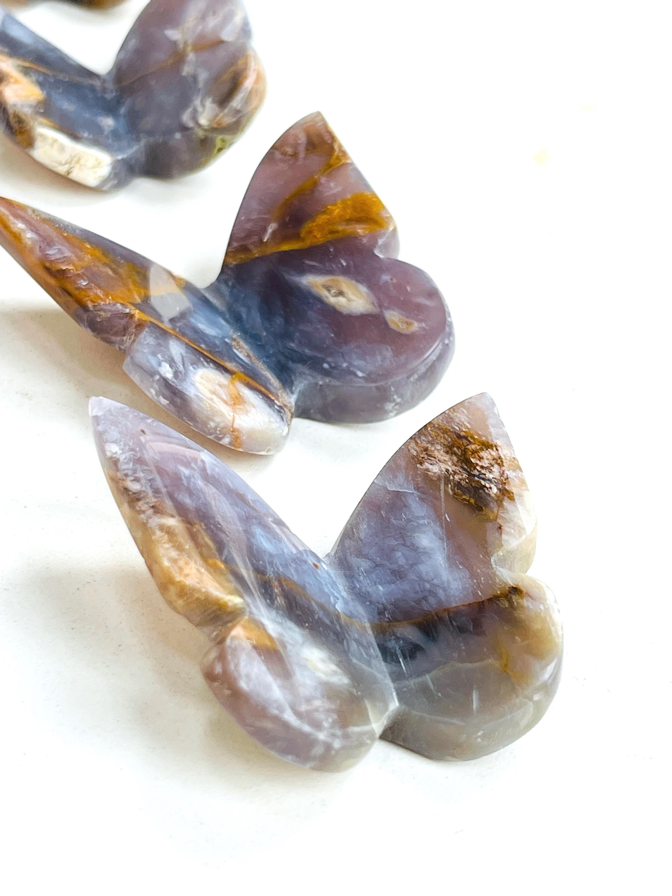 Gemstone Butterfly, Purple Chalcedony 3D butterfly, crystal gift