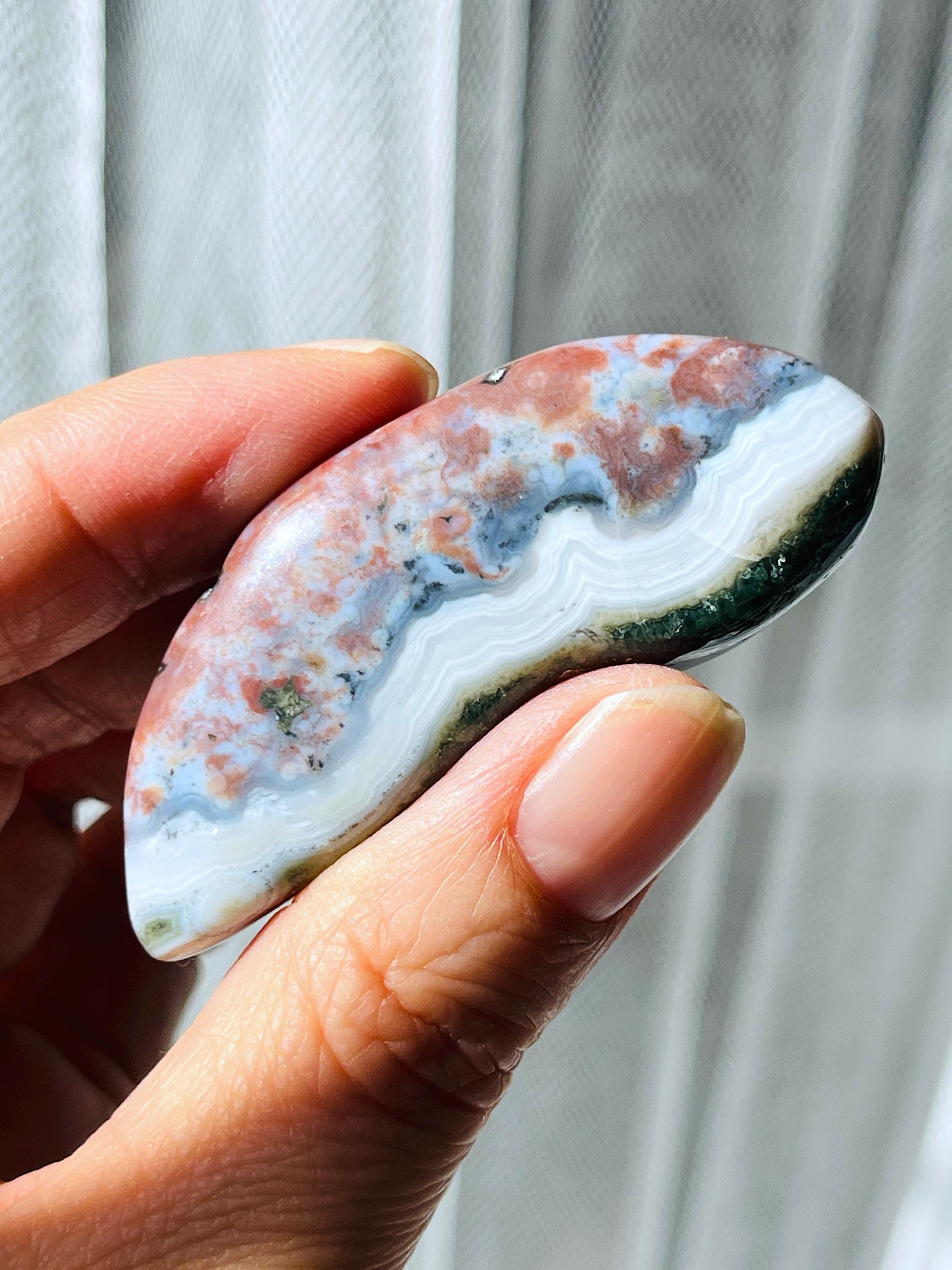 8th Vein Ocean Jasper – Very Rare Old Stock V8 Ocean Jasper, Collectible Orbicular Jasper, Unique Polished Stone, Healing Crystal -5