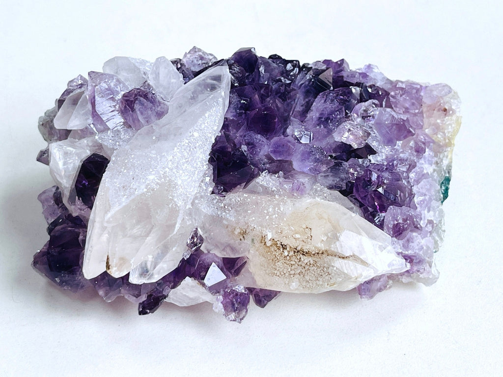 Exquisite Amethyst with Calcite Mineral Specimen - Million Years Crystal