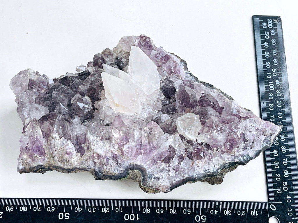 Exquisite Amethyst with Calcite Mineral Specimen - Million Years Crystal