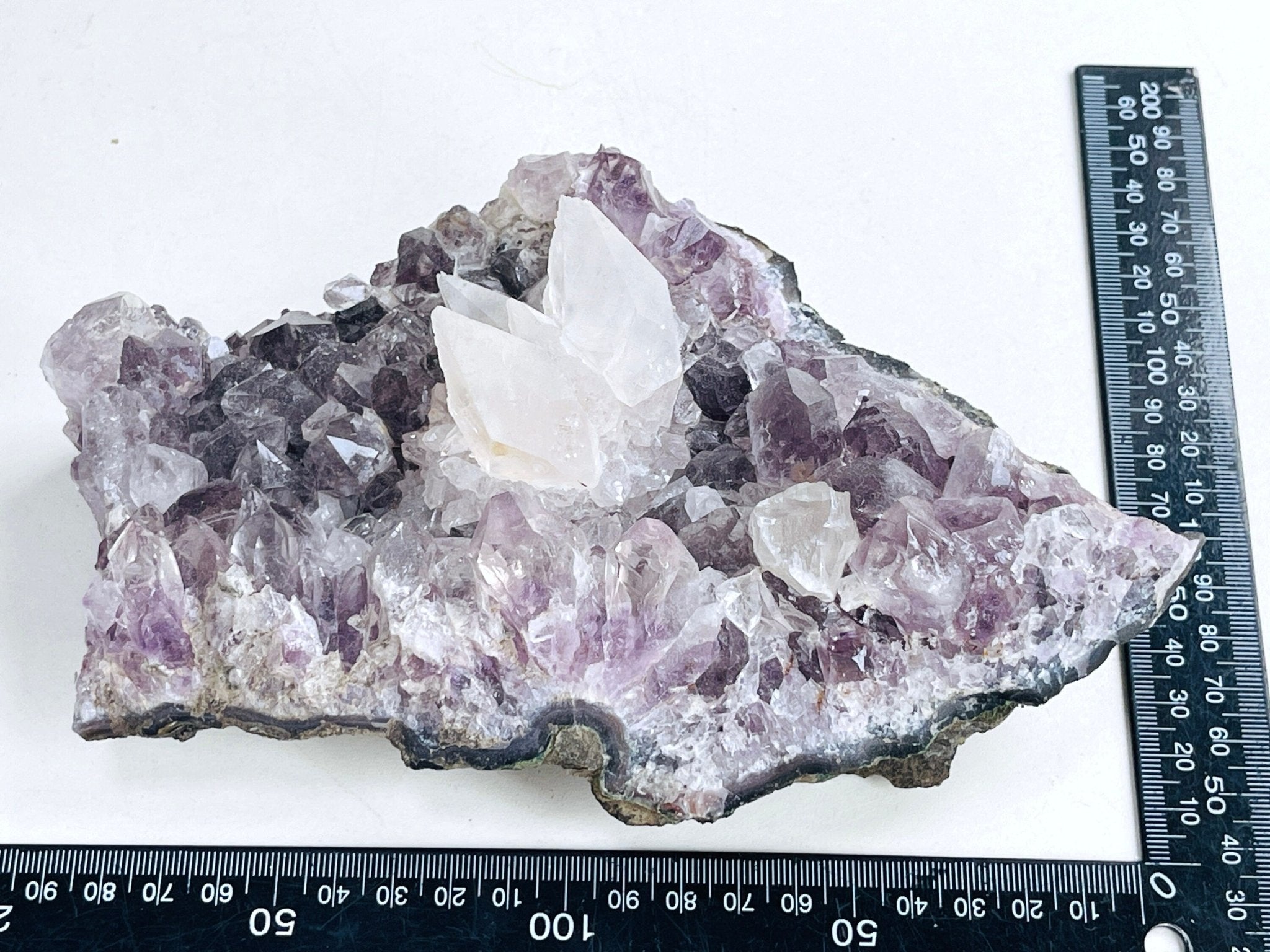 Exquisite Amethyst with Calcite Mineral Specimen - Million Years Crystal