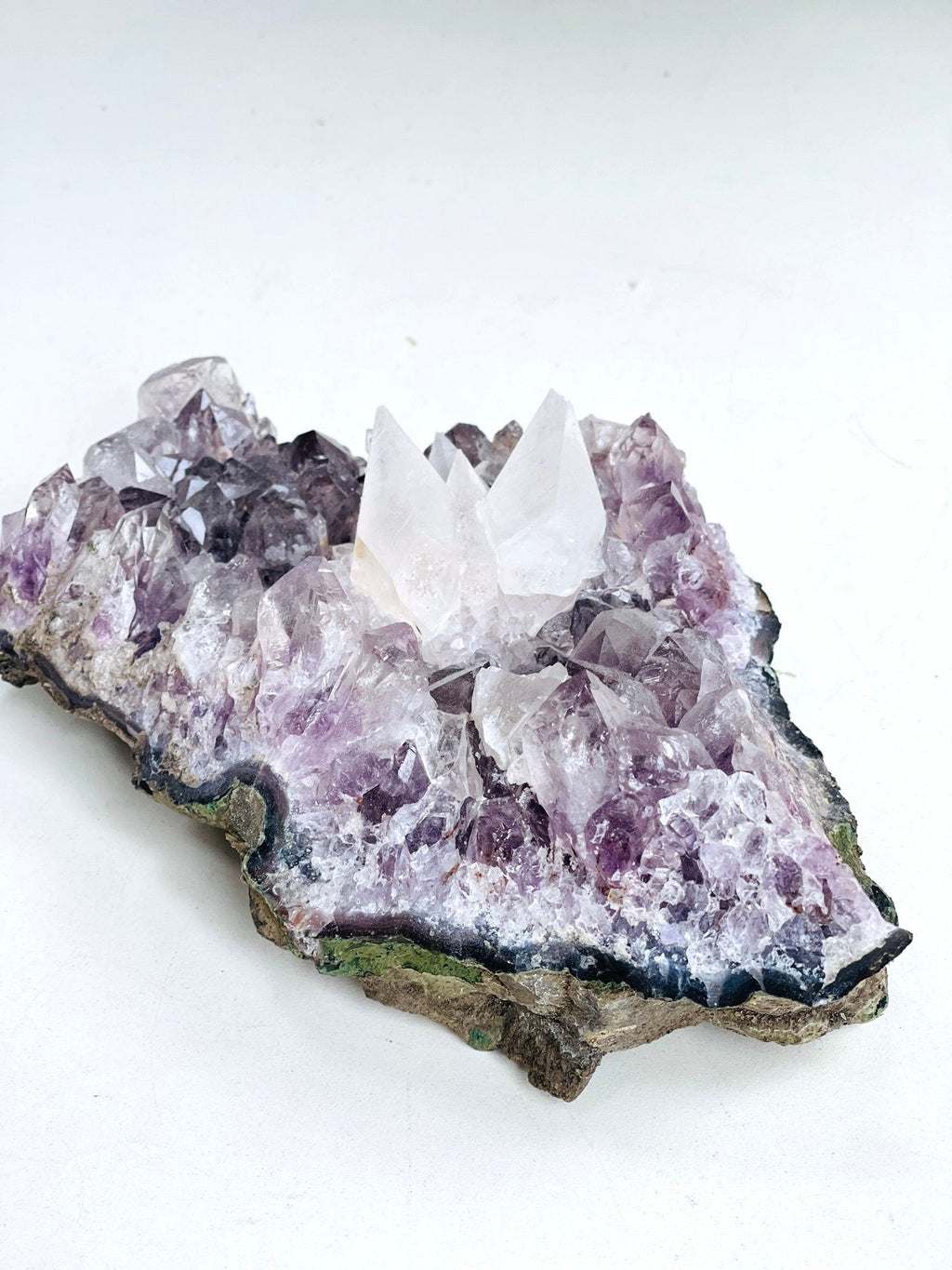 Exquisite Amethyst with Calcite Mineral Specimen - Million Years Crystal