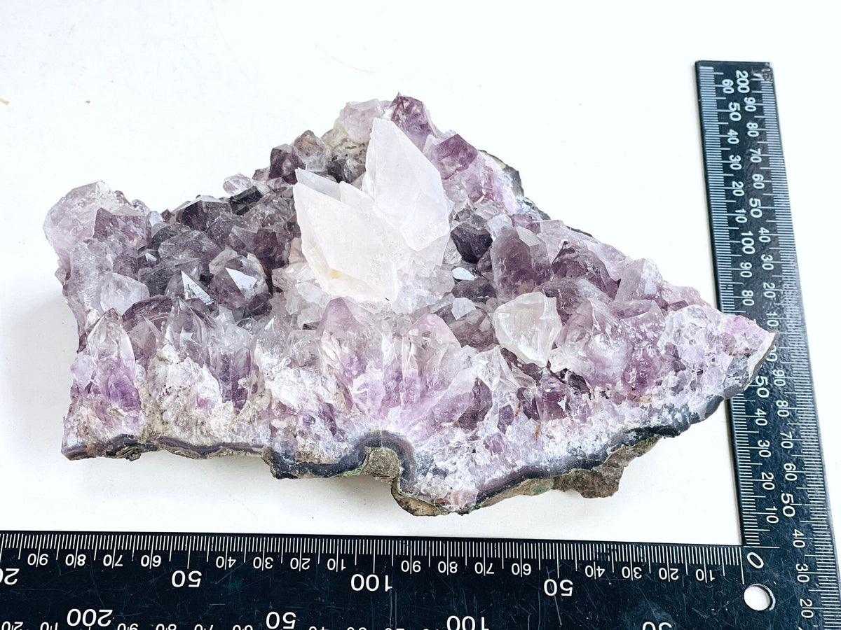 Exquisite Amethyst with Calcite Mineral Specimen - Million Years Crystal