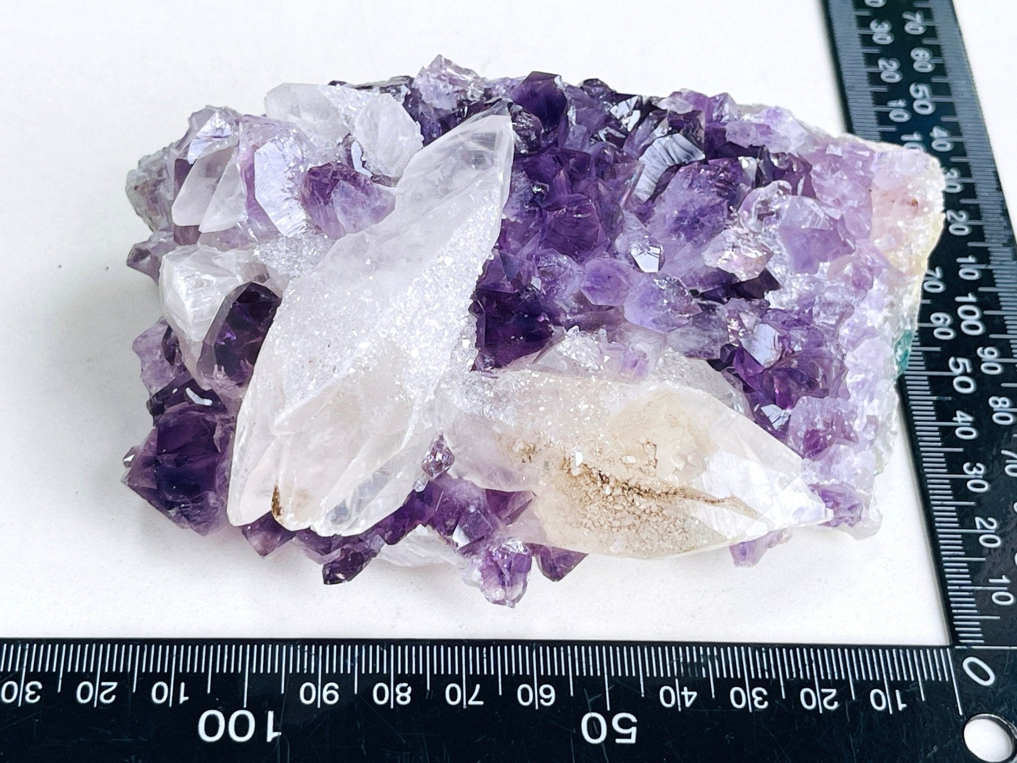Exquisite Amethyst with Calcite Mineral Specimen - Million Years Crystal