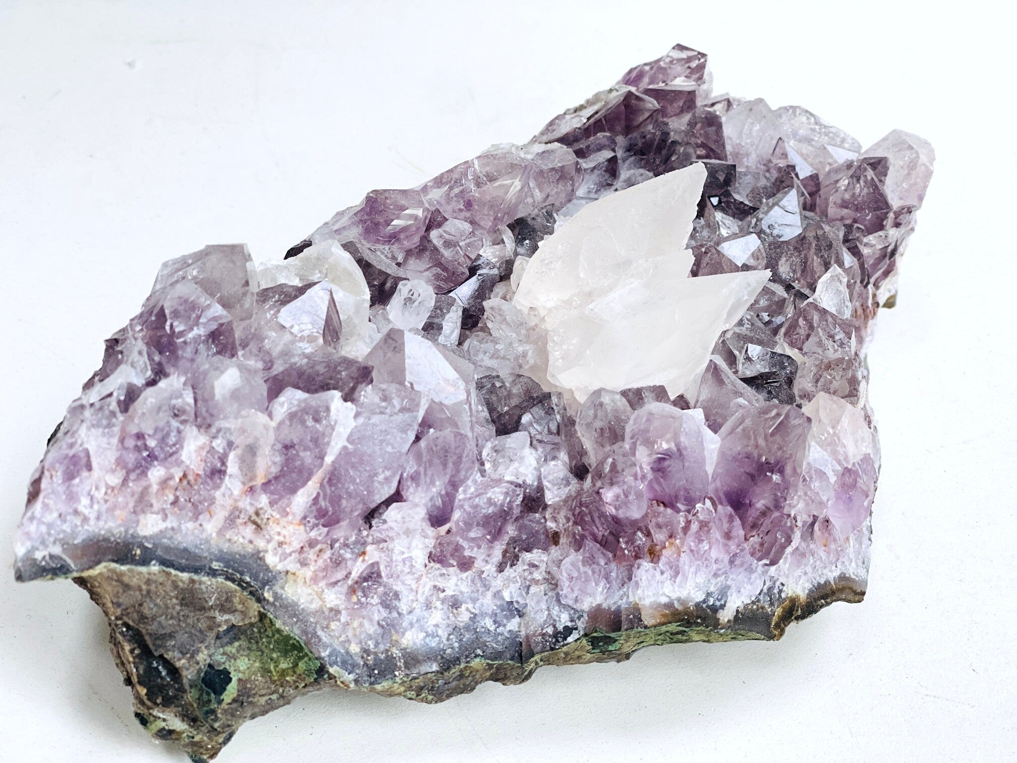 Exquisite Amethyst with Calcite Mineral Specimen - Million Years Crystal