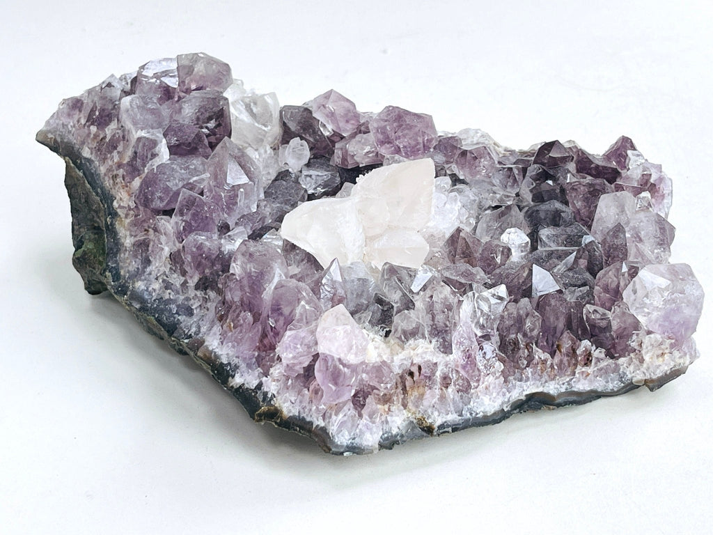 Exquisite Amethyst with Calcite Mineral Specimen - Million Years Crystal