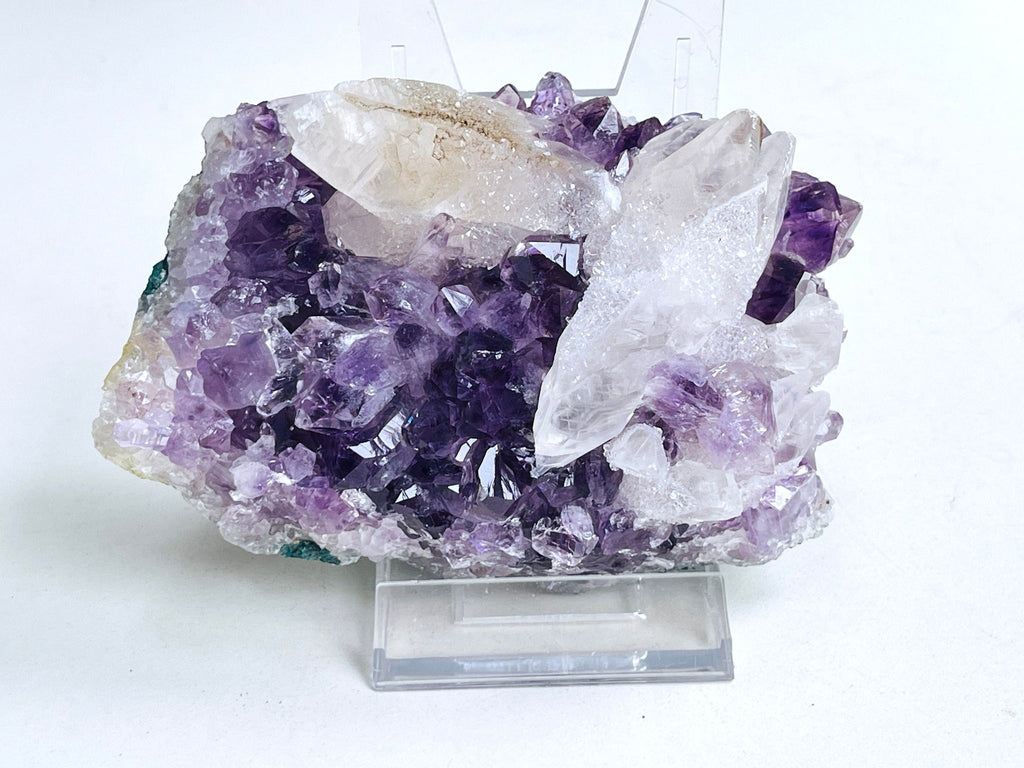 Exquisite Amethyst with Calcite Mineral Specimen - Million Years Crystal