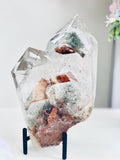 Extra Large Brazilian Garden Quartz on Custom Stand | Museum-Grade Lodolite Scenic Quartz | Natural Earth Architecture Statement Piece - Million Years Crystal