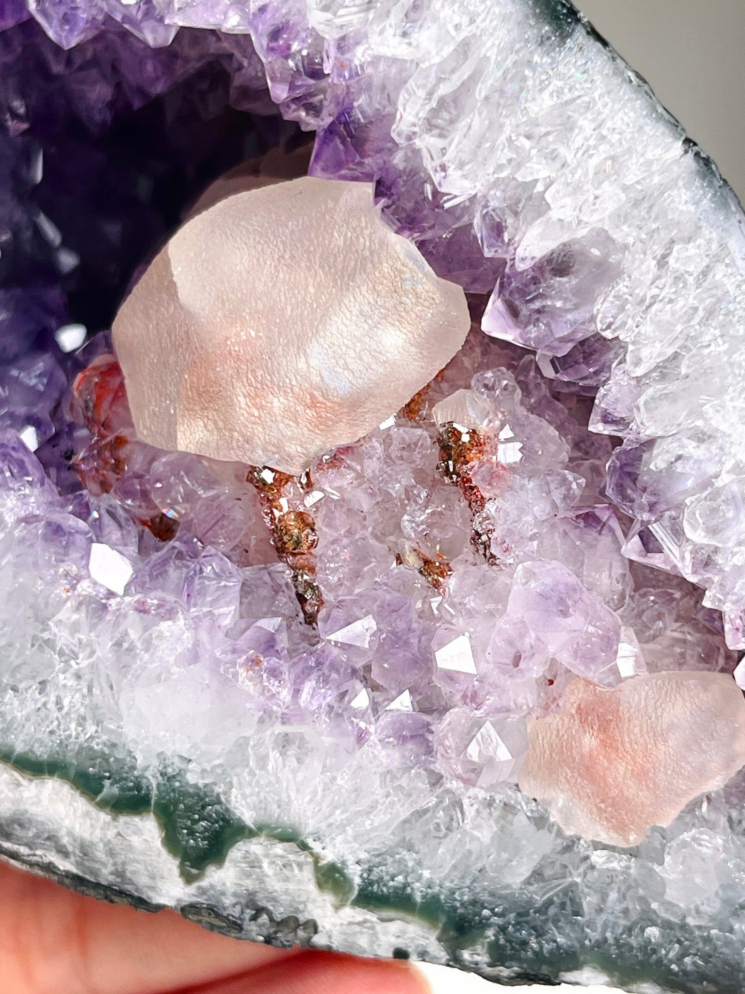Extraordinary Amethyst Geode Crystal with Calcite from Uruguay - Million Years Crystal