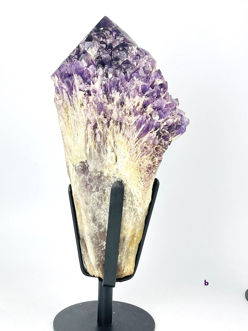 XXL Natural Raw Elestial Amethyst on Stand, Amethystt Cluster, Amethyst Point, Amethyst Root, Elestial Amthyst