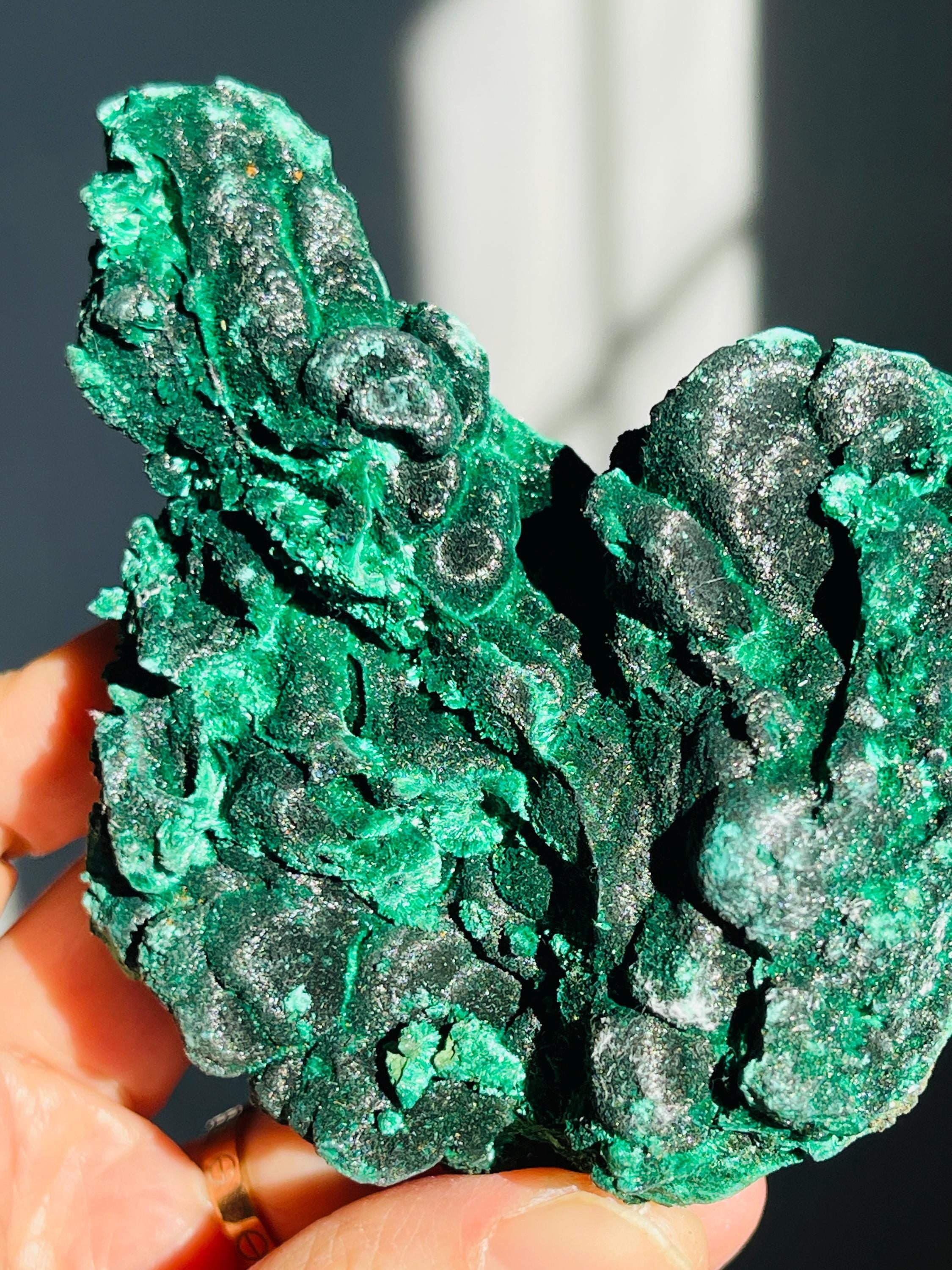Rare Malachite Specimen,294g Velvet  Malachite, Raw Malachite Crystal, Unique Crystal Gift, Healing Gemstone, Natural Malachite Stone