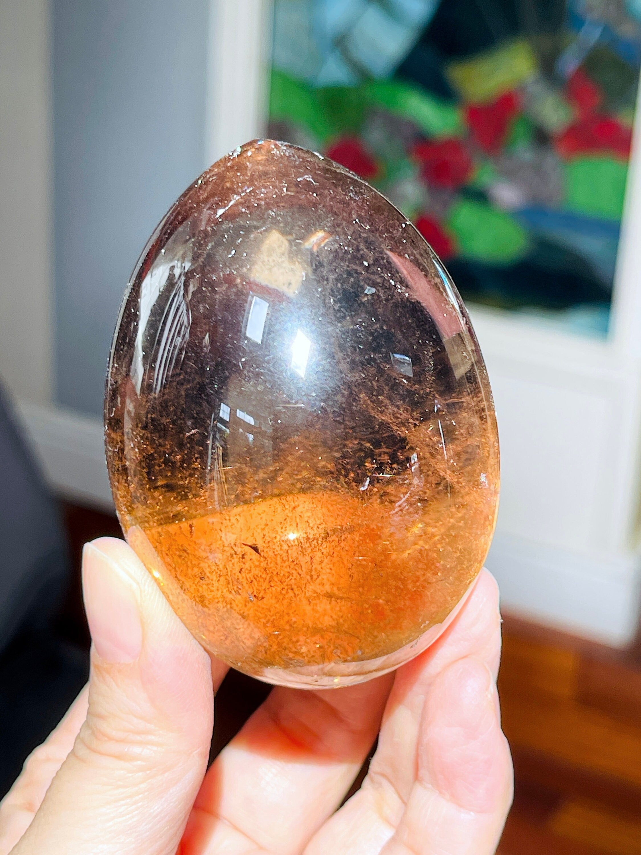 Amazing Smoky Quartz Egg, High Grade Smokey Quartz wiith grate clarity, Meditation Crystal, Crystal Gift, Home Decor