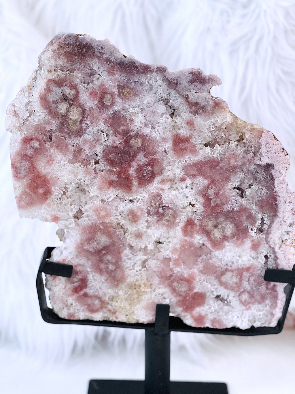 Pink Amethyst, 5.9kg Pink Amethyst Slab on Stands,  Amazing Pink Amethyst Druzy Slabs, Natural Pink Amethyst on Stand, Crystal Gift