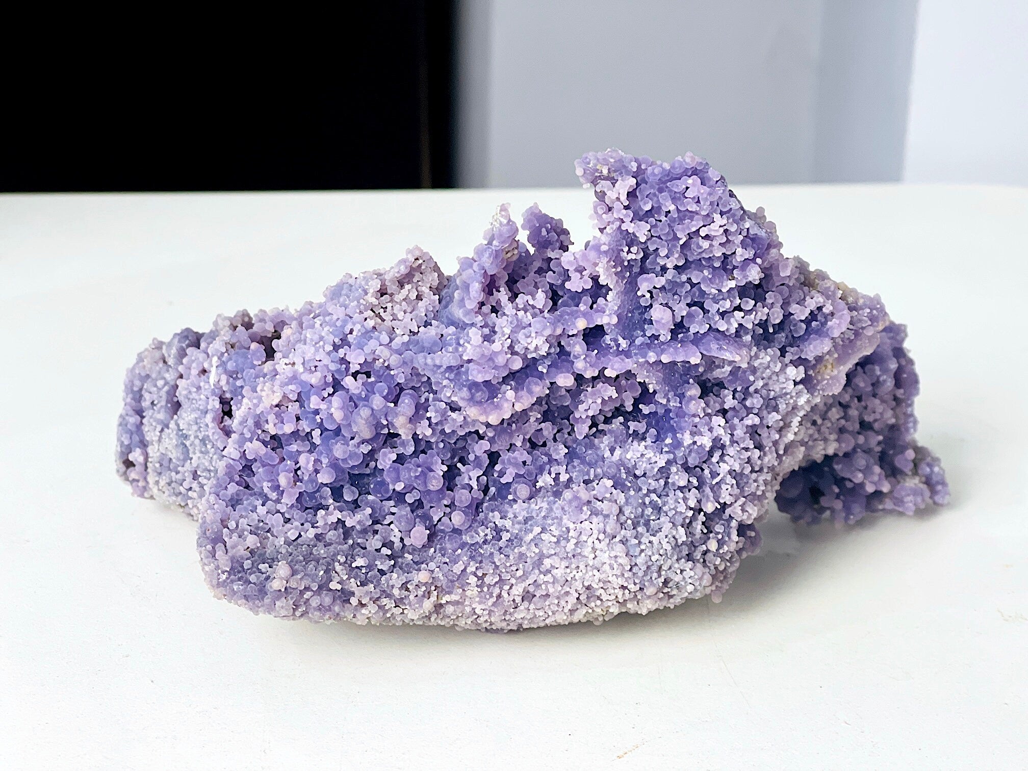 Natural 1.3kg Grape Agate Cluster – Rare Purple Botryoidal Crystal for Healing & Mineral Collectors