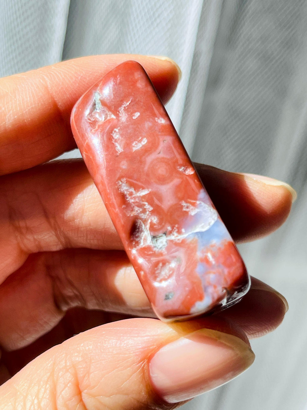 8th Vein Ocean Jasper – Very Rare Old Stock V8 Ocean Jasper, Collectible Orbicular Jasper, Unique Polished Stone, Healing Crystal -10