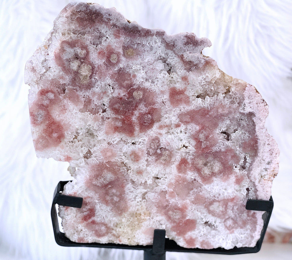 Pink Amethyst, 5.9kg Pink Amethyst Slab on Stands,  Amazing Pink Amethyst Druzy Slabs, Natural Pink Amethyst on Stand, Crystal Gift