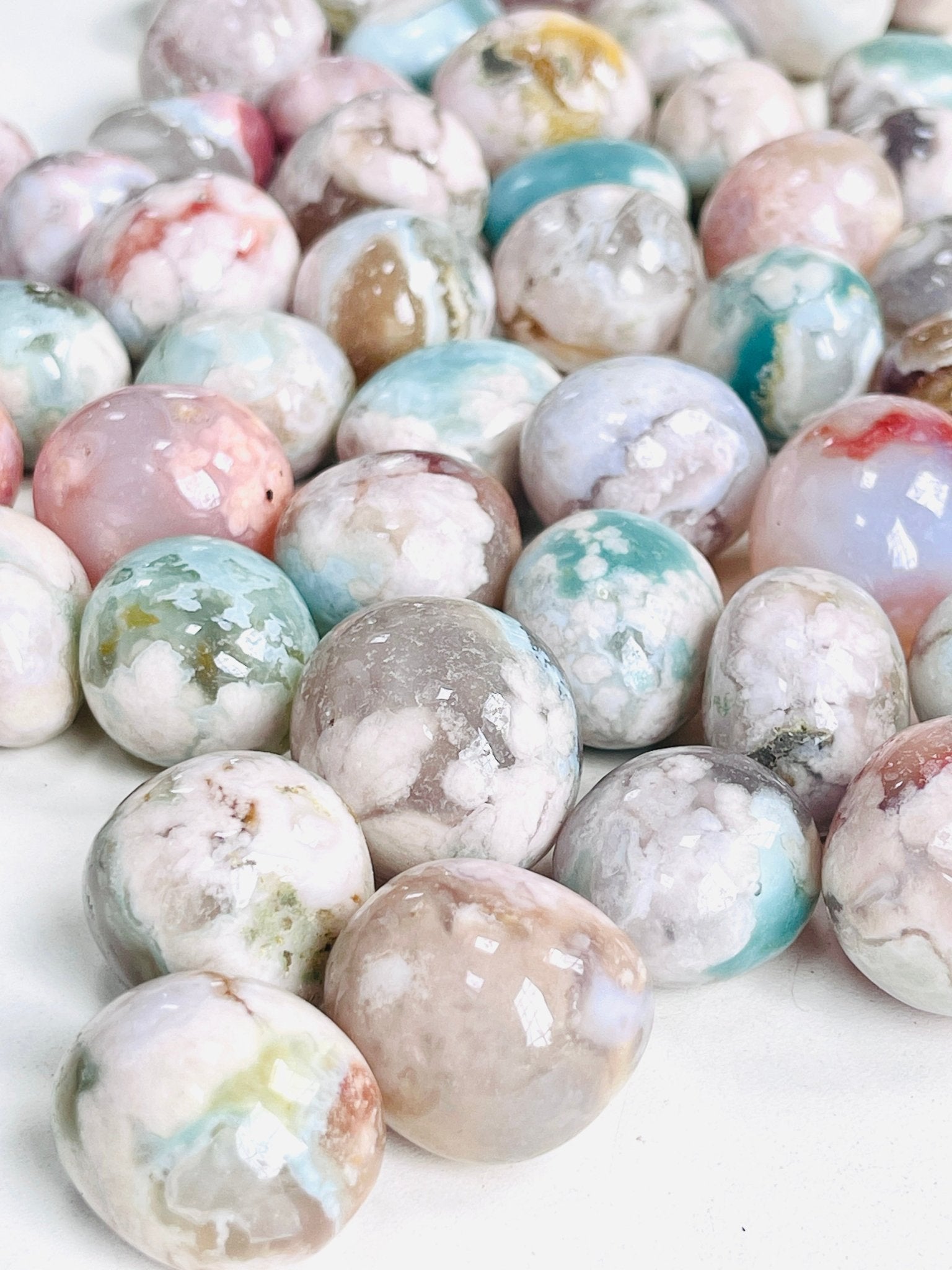 Flower Agate Tumble Stone - Million Years Crystal