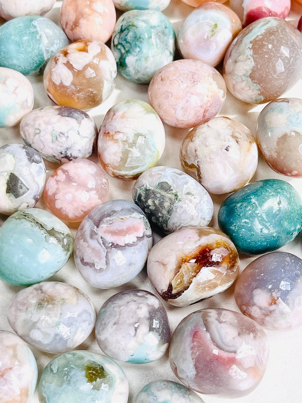Flower Agate Tumble Stone - Million Years Crystal