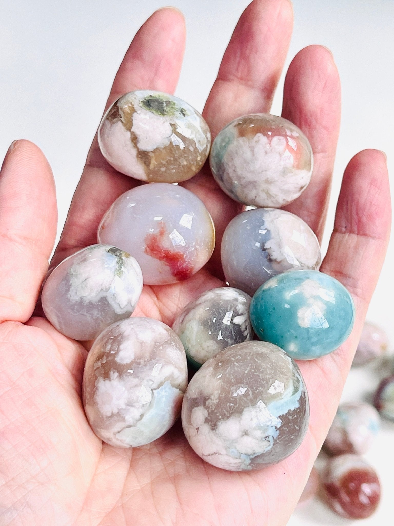 Flower Agate Tumble Stone - Million Years Crystal