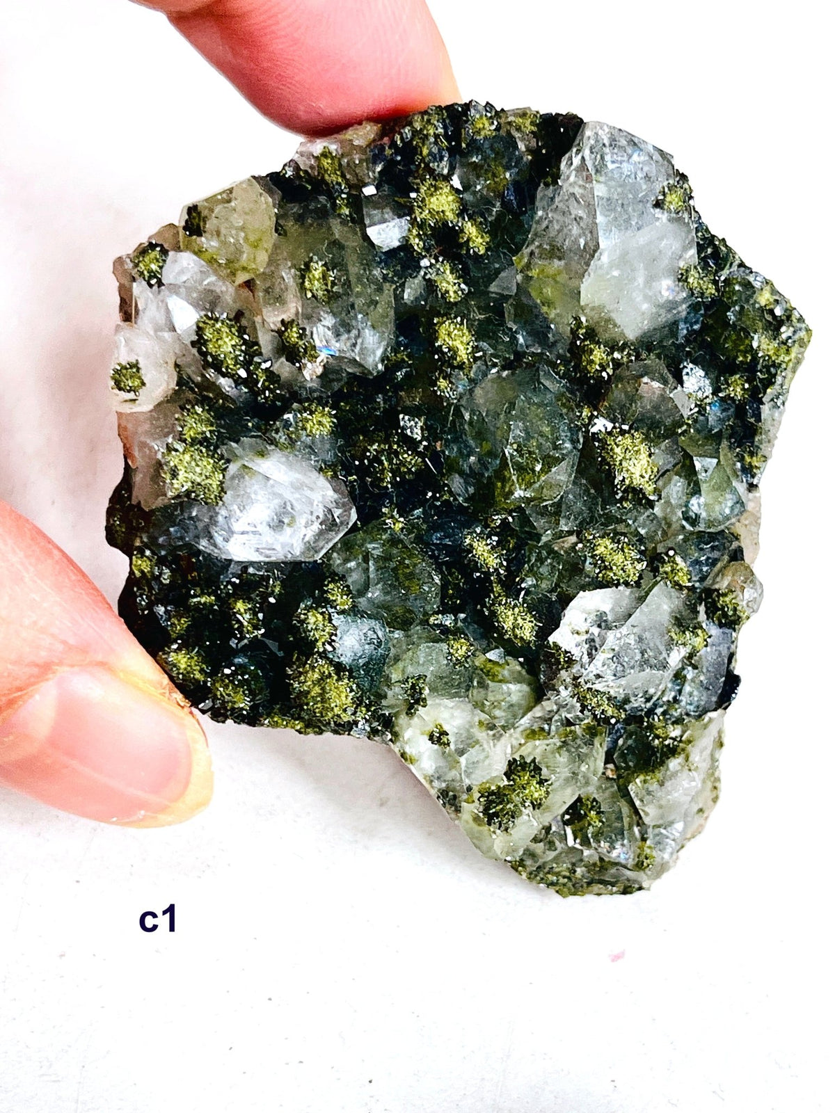 Forest Epidote with Quartz Specimen – Hakkari, Turkey - Million Years Crystal